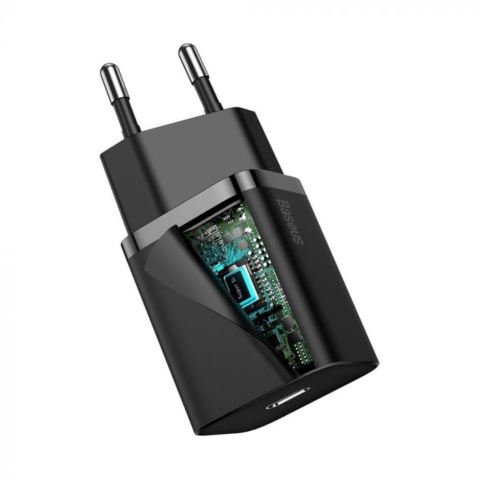 Chargeur Rapide Baseus USB-C 20W + Cable Lightning Noir